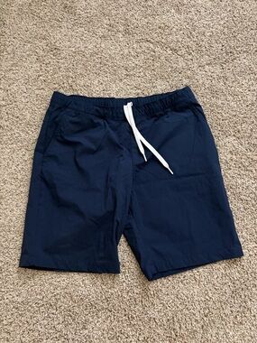 adidas Navy Athletic Shorts with White Drawstring
